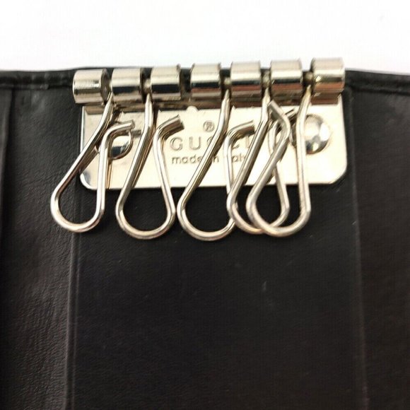 GUCCI Key Case Logo Plate Leather Authentic USED - Picture 7 of 10